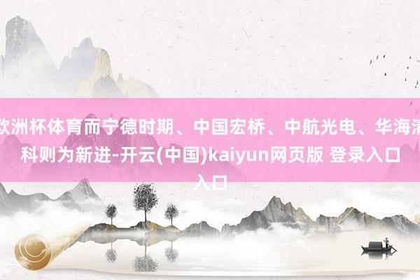 欧洲杯体育而宁德时期、中国宏桥、中航光电、华海清科则为新进-开云(中国)kaiyun网页版 登录入口