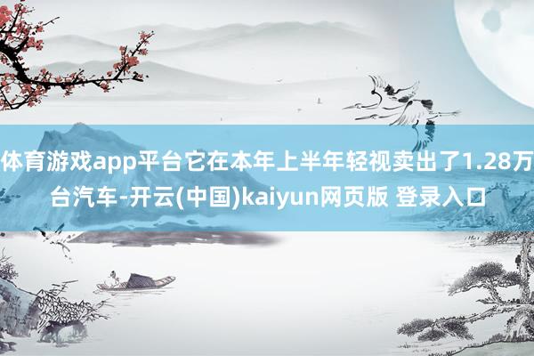 体育游戏app平台它在本年上半年轻视卖出了1.28万台汽车-开云(中国)kaiyun网页版 登录入口