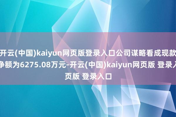 开云(中国)kaiyun网页版登录入口公司谋略看成现款流净额为6275.08万元-开云(中国)kaiyun网页版 登录入口