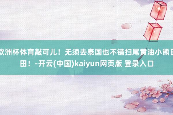 欧洲杯体育敲可儿！无须去泰国也不错扫尾黄油小熊目田！-开云(中国)kaiyun网页版 登录入口