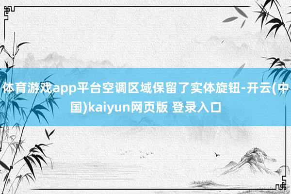 体育游戏app平台空调区域保留了实体旋钮-开云(中国)kaiyun网页版 登录入口