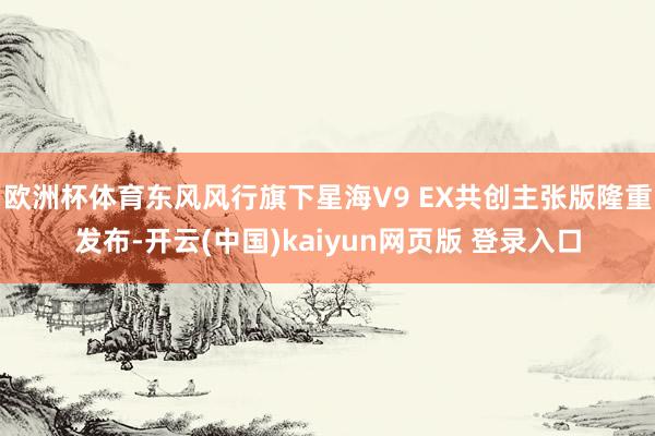 欧洲杯体育东风风行旗下星海V9 EX共创主张版隆重发布-开云(中国)kaiyun网页版 登录入口