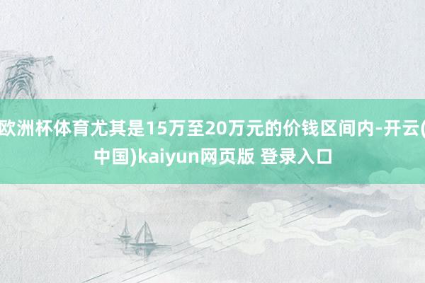 欧洲杯体育尤其是15万至20万元的价钱区间内-开云(中国)kaiyun网页版 登录入口