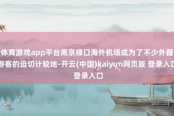 体育游戏app平台南京禄口海外机场成为了不少外籍游客的迫切计较地-开云(中国)kaiyun网页版 登录入口