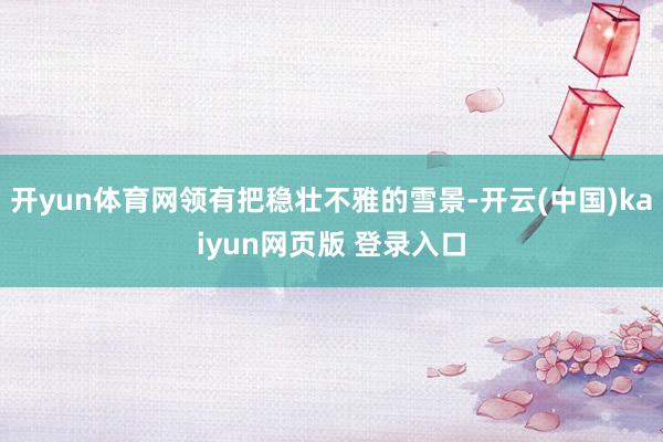 开yun体育网领有把稳壮不雅的雪景-开云(中国)kaiyun网页版 登录入口
