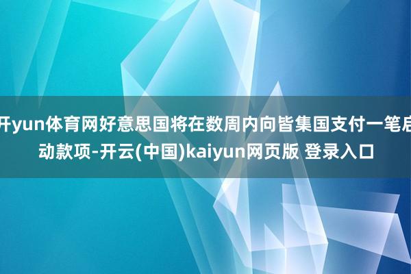 开yun体育网好意思国将在数周内向皆集国支付一笔启动款项-开云(中国)kaiyun网页版 登录入口