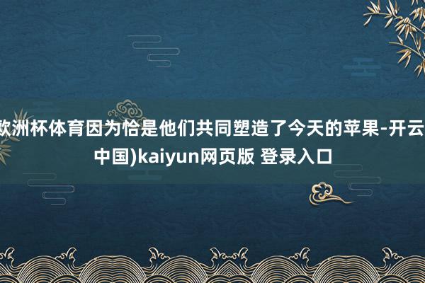 欧洲杯体育因为恰是他们共同塑造了今天的苹果-开云(中国)kaiyun网页版 登录入口