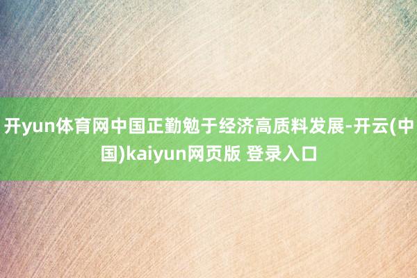 开yun体育网中国正勤勉于经济高质料发展-开云(中国)kaiyun网页版 登录入口