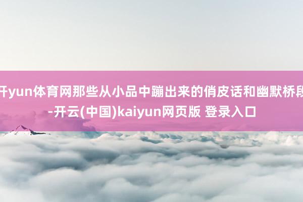 开yun体育网那些从小品中蹦出来的俏皮话和幽默桥段-开云(中国)kaiyun网页版 登录入口